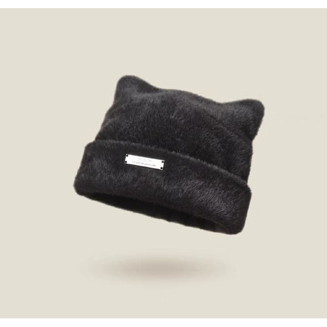 Plain Ear Fluffy Hat