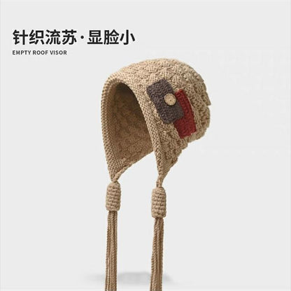 Color Block Tassel Beanie