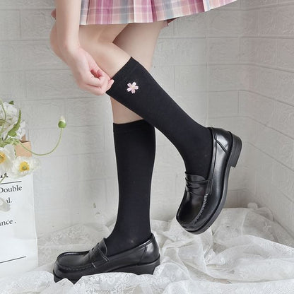 Flower Embroidered Socks
