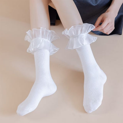 Plain Ruffle Socks