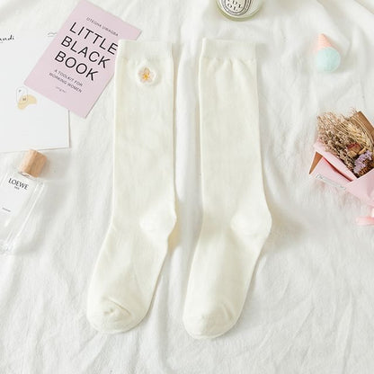 Flower Embroidered Socks