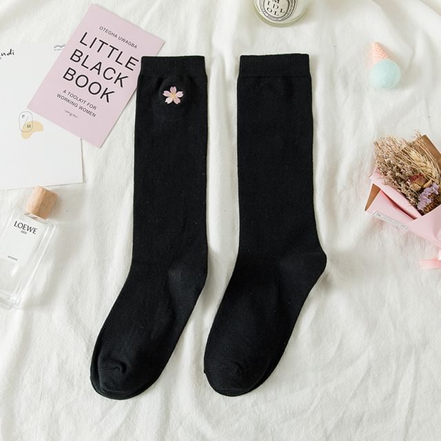 Flower Embroidered Socks