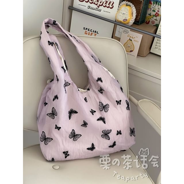 Butterfly Print Tote Bag / Bag Charm / Set