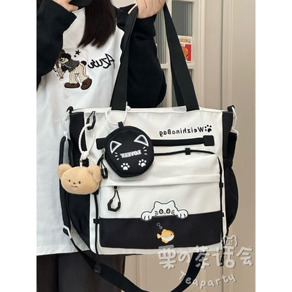 Cat Applique Crossbody Bag / Pouch / Bag Charm / Set