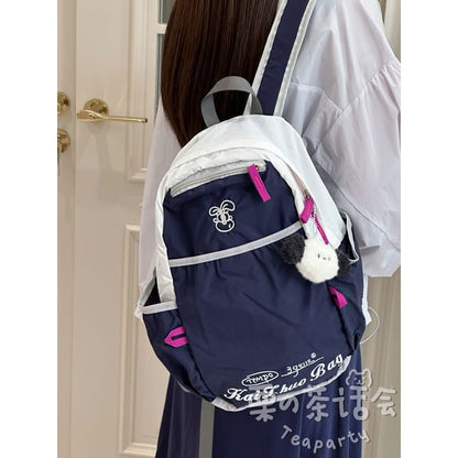 Cartoon Embroidered Nylon Laptop Backpack / Bag Charm / Set