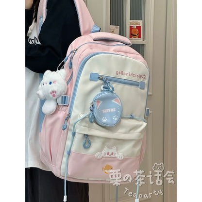 Cat Applique Laptop Backpack / Pouch / Bag Charm / Set