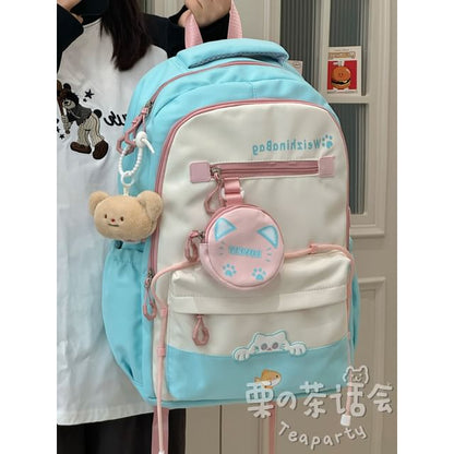 Cat Applique Laptop Backpack / Pouch / Bag Charm / Set