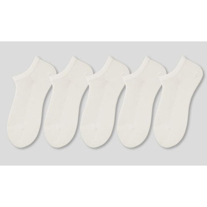 Set of 5 Pairs: Plain Perforated Ankle Socks