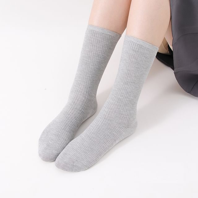 Chaussettes côtelées unies