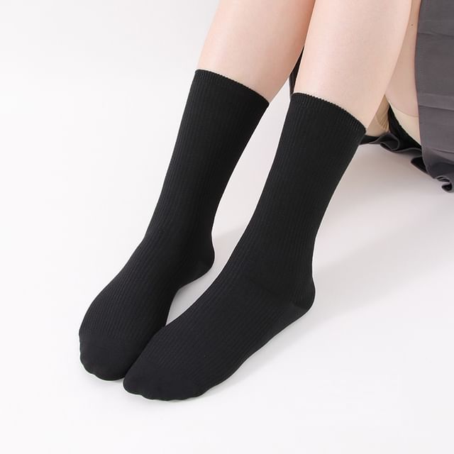 Chaussettes côtelées unies