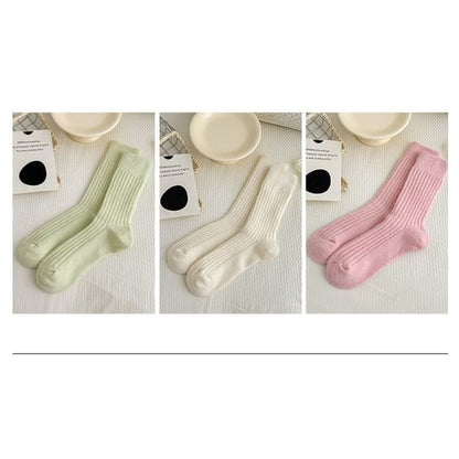 Plain Ribbed Socks Set