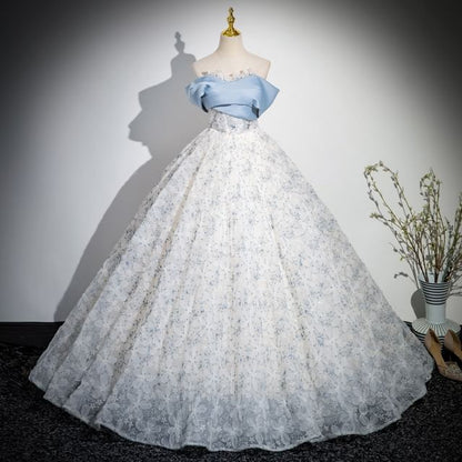 Off-Shoulder Floral Print A-Line Evening Gown