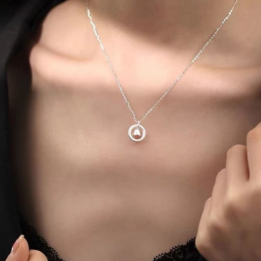 925 Sterling Silver Circle Pendant Necklace