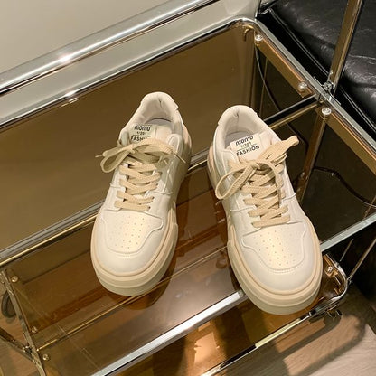 Lettering Lace-Up Platform Sneakers