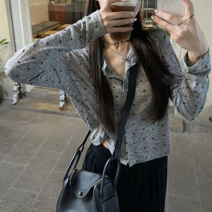 Simple Round Neck Knit Cardigan