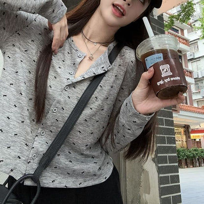 Simple Round Neck Knit Cardigan