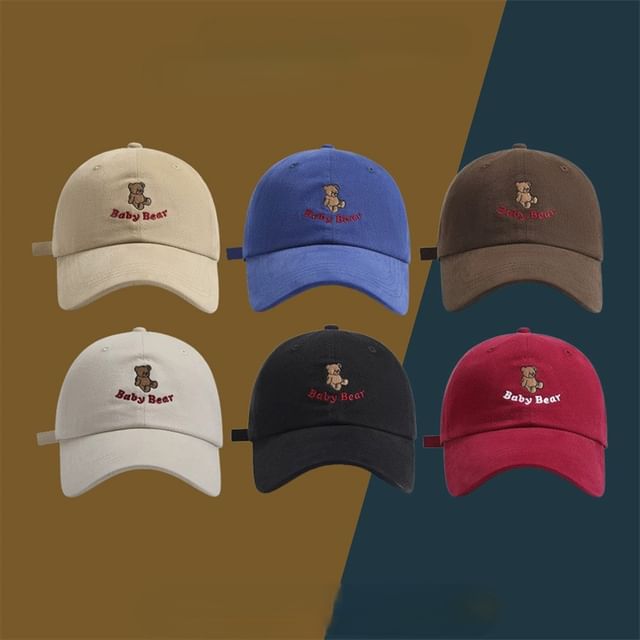 Bear Embroidered Baseball Cap