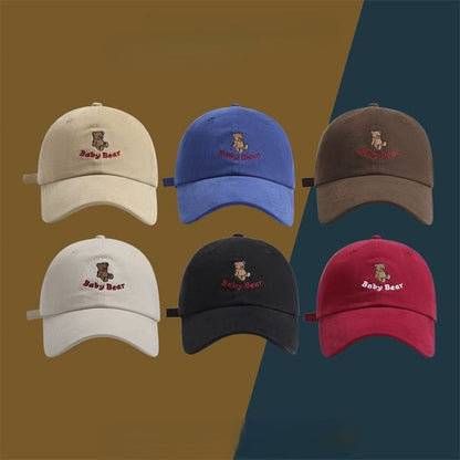 Bear Embroidered Baseball Cap