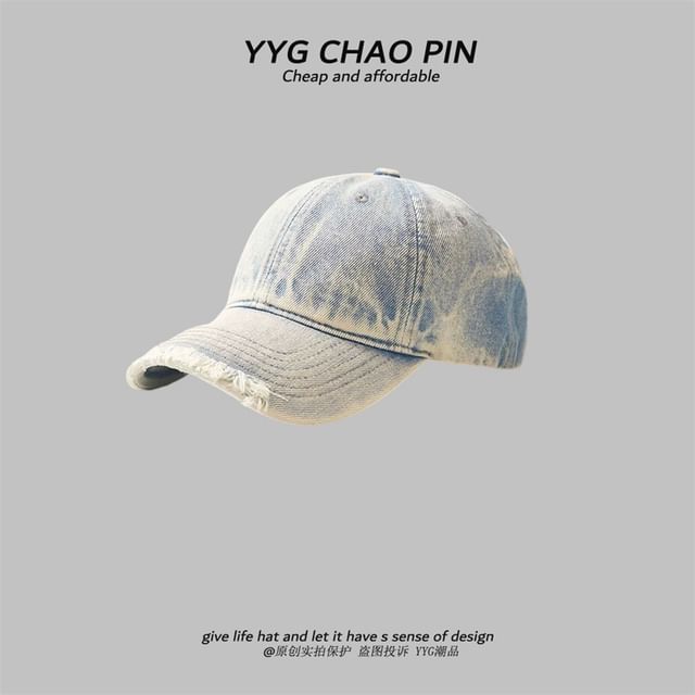 Dye Distressed Baseball Cap Tie