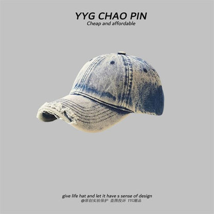 Dye Distressed Baseball Cap Tie