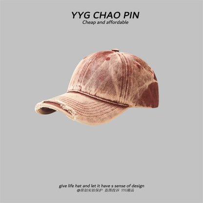 Dye Distressed Baseball Cap Tie