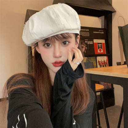 Distressed Plain Beret