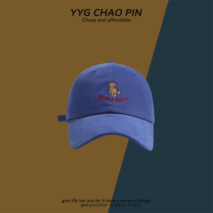 Bear Embroidered Baseball Cap