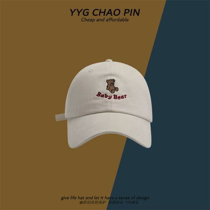 Bear Embroidered Baseball Cap