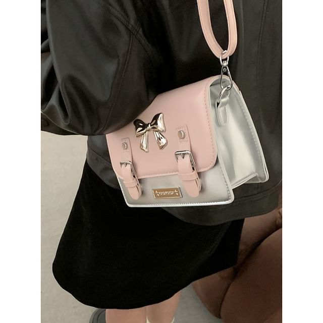 Bow Accent Buckled Satchel Bag