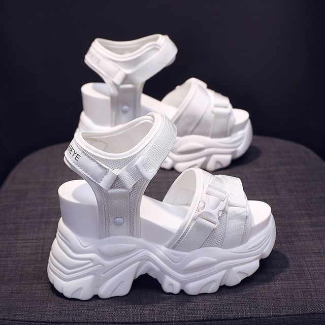 Buckled Platform Wedge Sandals