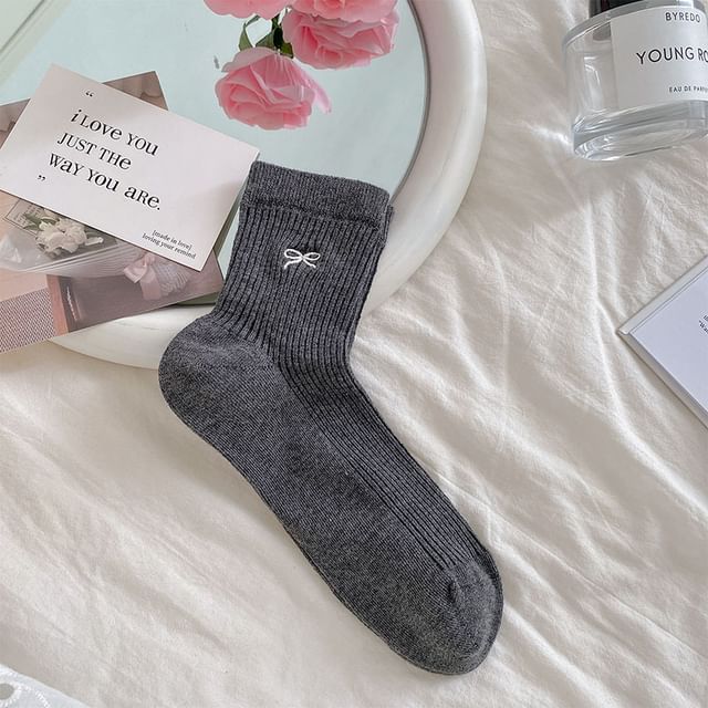 Bow Print Ribbed Socks