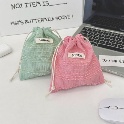 Lettering Drawstring Pouch