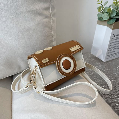 Color Block Camera Flap Crossbody Bag
