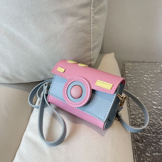 Color Block Camera Flap Crossbody Bag