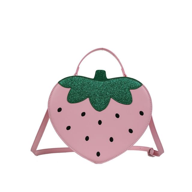 Strawberry Faux Leather Crossbody Bag
