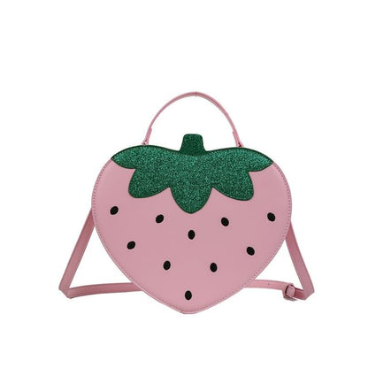 Strawberry Faux Leather Crossbody Bag