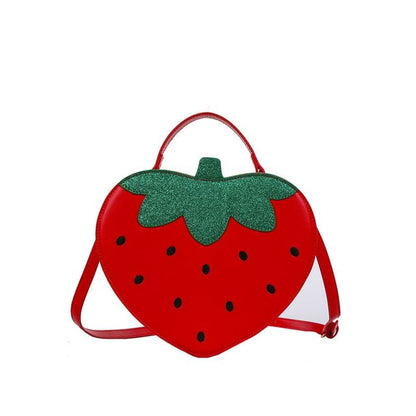 Strawberry Faux Leather Crossbody Bag