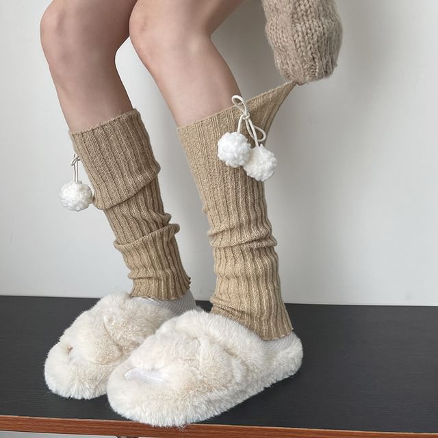 Pom Pom Knit Leg Warmers