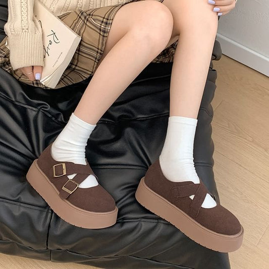 Platform Plain Mary Jane Flats