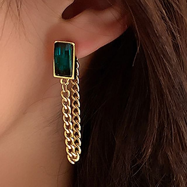 Rhinestone Chain Alloy Dangle Earring (Various Designs)