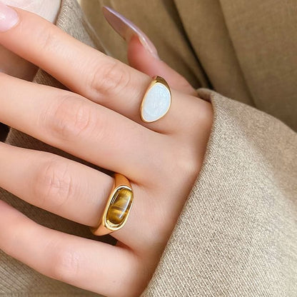 Faux Gemstone / Glaze Alloy Open Ring