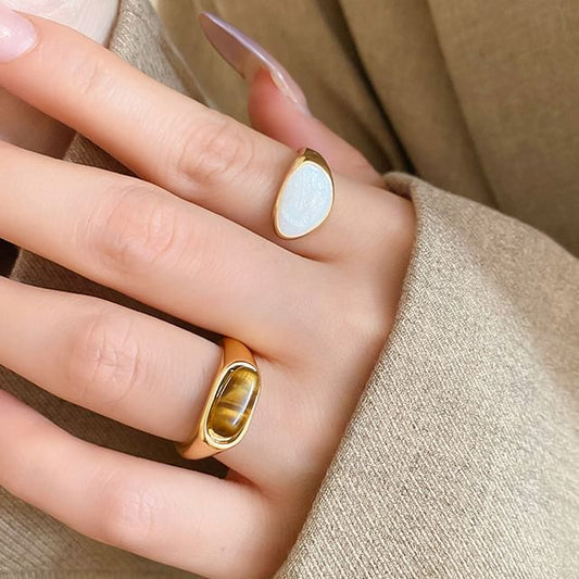 Faux Gemstone / Glaze Alloy Open Ring