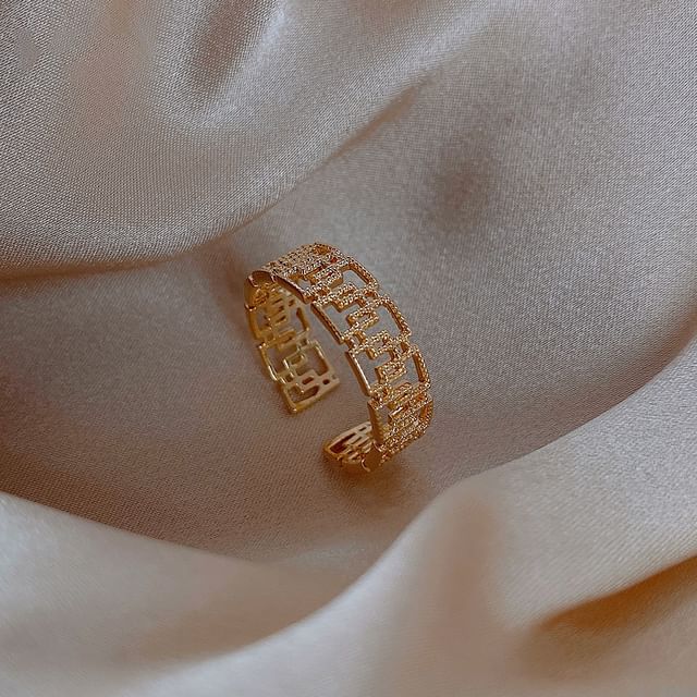 Faux Gemstone Rhinestone Alloy Open Ring (Various Designs)