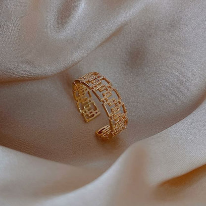 Faux Gemstone Rhinestone Alloy Open Ring (Various Designs)