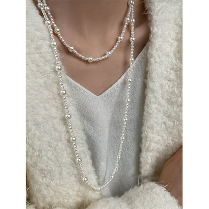 Layered Floral / Faux Pearl Necklace (Various Designs)