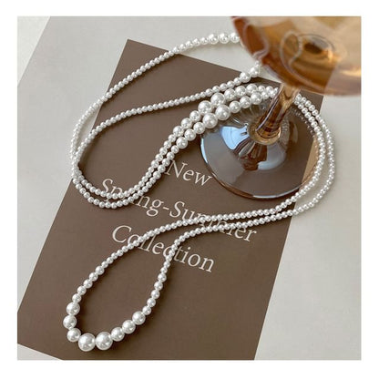 Layered Floral / Faux Pearl Necklace (Various Designs)