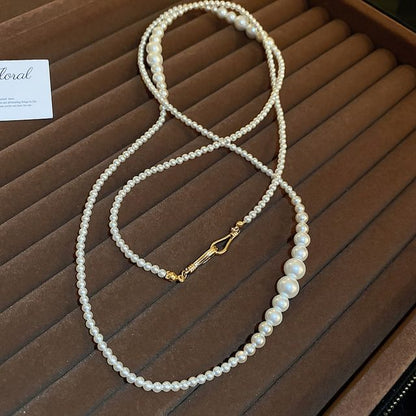 Layered Floral / Faux Pearl Necklace (Various Designs)