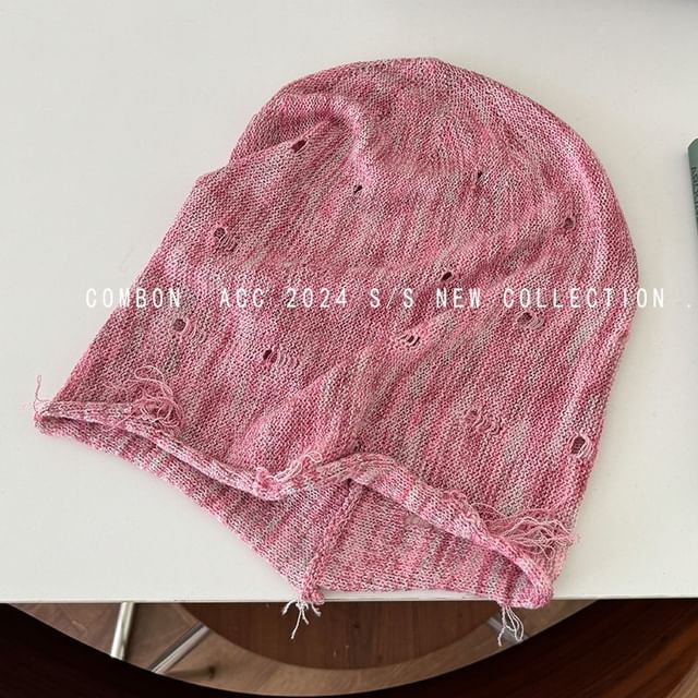 Distressed Frayed Beanie