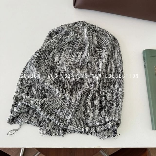 Distressed Frayed Beanie