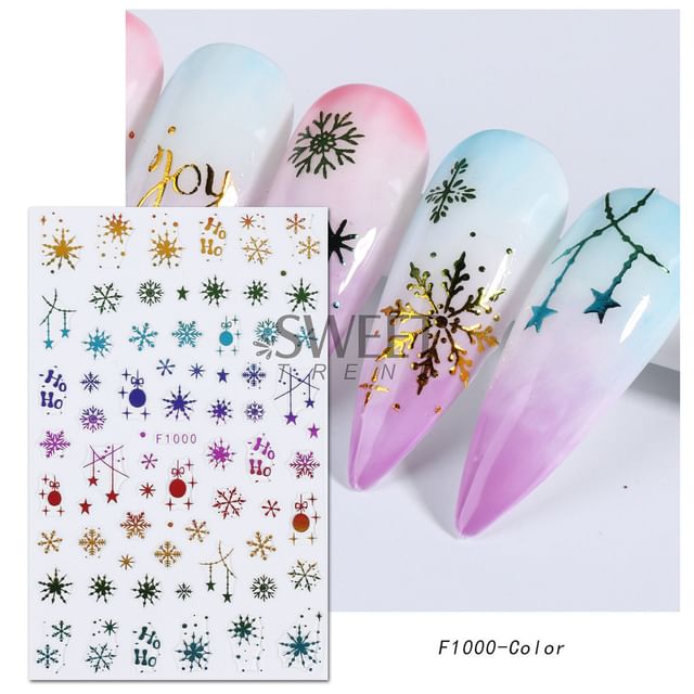 Christmas Nail Art Stickers (Various Designs)